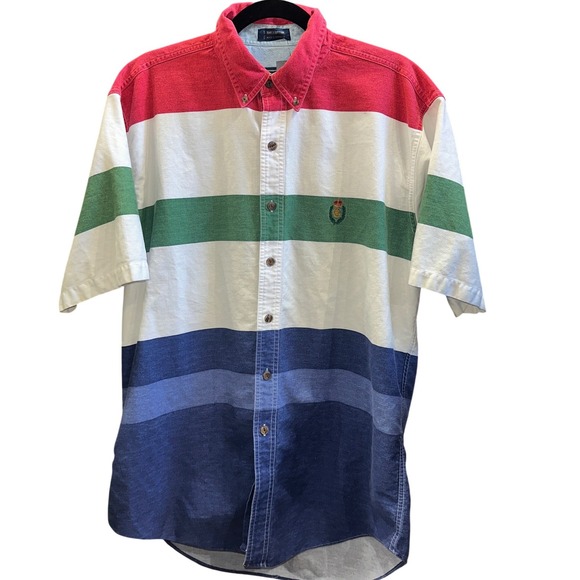 Ralph Lauren Other - Chaps Ralph Lauren Mens Vintage 90s Colorblock Striped Short Sleeve Shirt Large